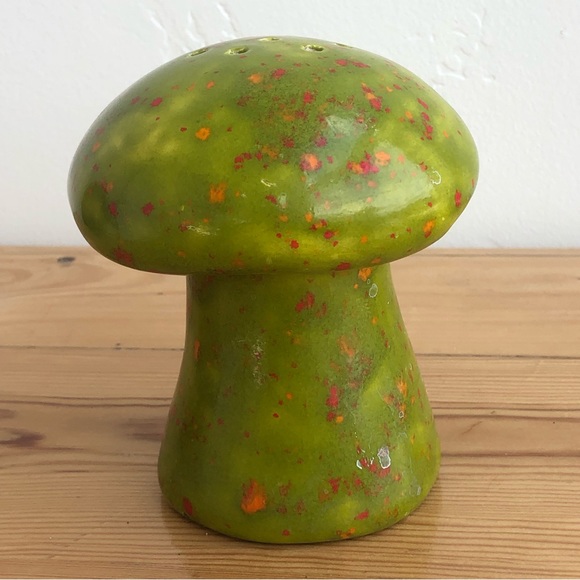 Vintage 70s speckled ceramic large mushroom shaker - Picture 4 of 13